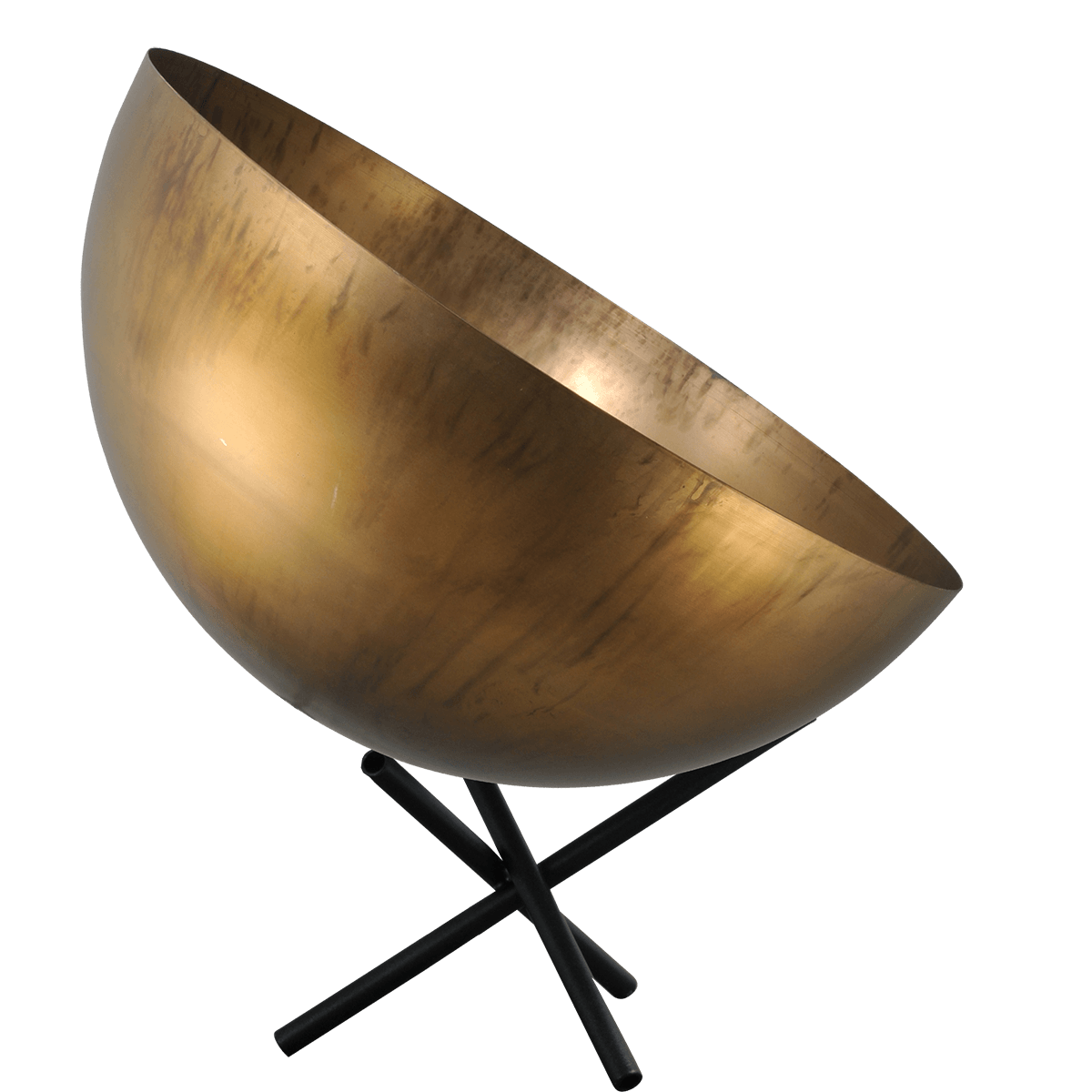 Industriële tafellamp Larino Ø30cm oud messing buitenkant E27