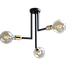 Plafondlamp Tube 3-lichts zwart/glimmend messing lengte 40cm
