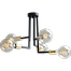 Plafondlamp Tube 5-lichts zwart/glimmend messing lengte 40cm