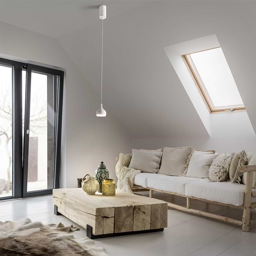Minimalistische hanglamp Art Delight. Serie Ohio. Wit LED. Moderne design hanglamp. Te koop bij Webo Verlichting in Beuningen bij Nijmegen of online in de Webo lampen online webshop.