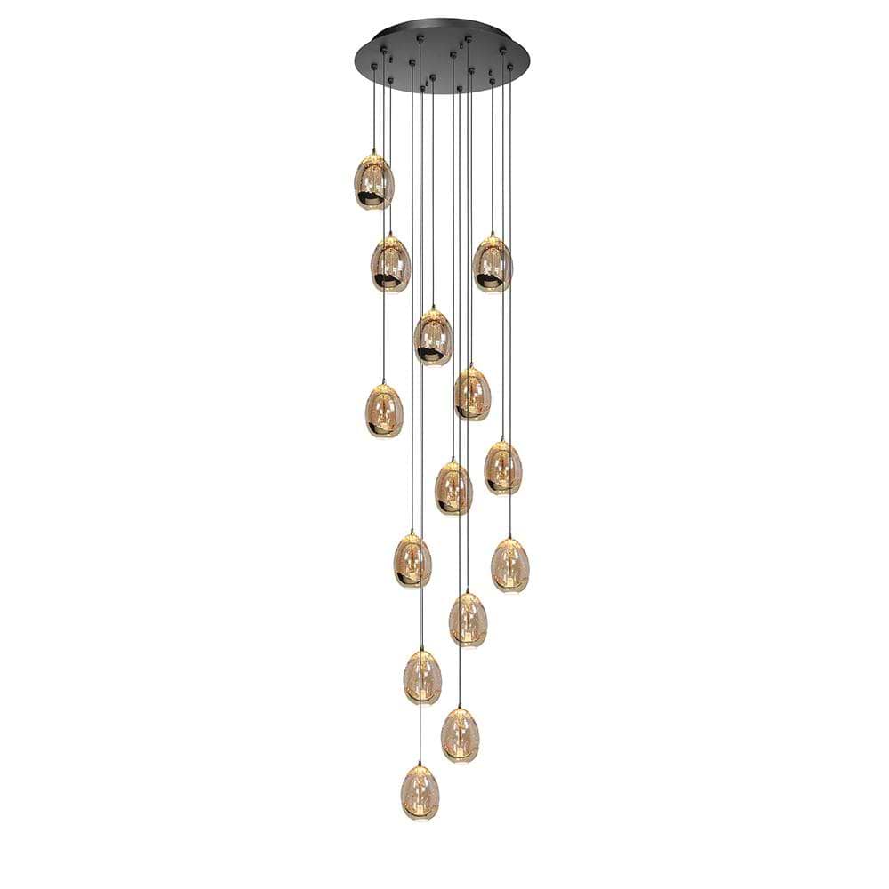 Hanglamp Golden Egg Rond 14 x 5W 2700K dimbaar 350cm