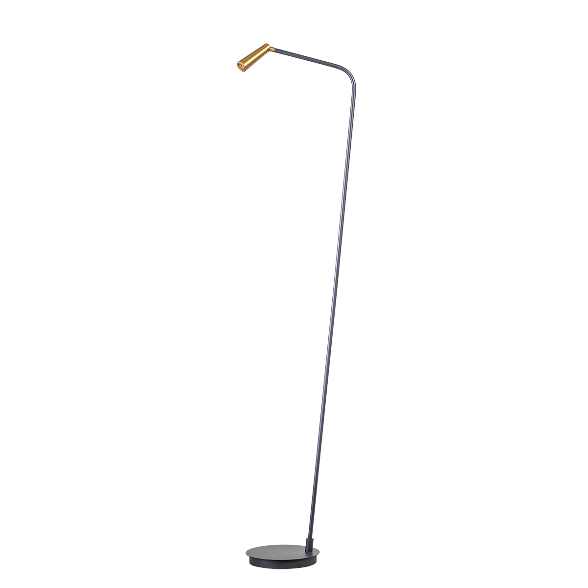 05-VL8380-3004. Moderne vloerlamp met spot zwart/goud. Geïntegreerd LED. Serie Barry - ETH. Deze spot vloerlamp is dimbaar in drie standen. In de Barry serie van ETH bevinden zich ook plafondspots met 1