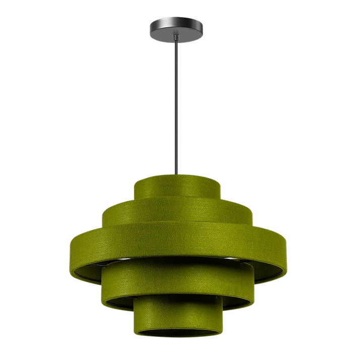 05-HL4397-33. Een sfeervolle groene hanglamp van vilt. Serie Jones van het merk ETH. Deze Jones hanglamp is ook verkrijgbaar in de kleuren antraciet en creme. Zoek in onze website op 'Jones'.