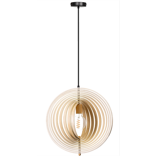 05-HL4539-70. Bijzondere naturel houten hanglamp Woody