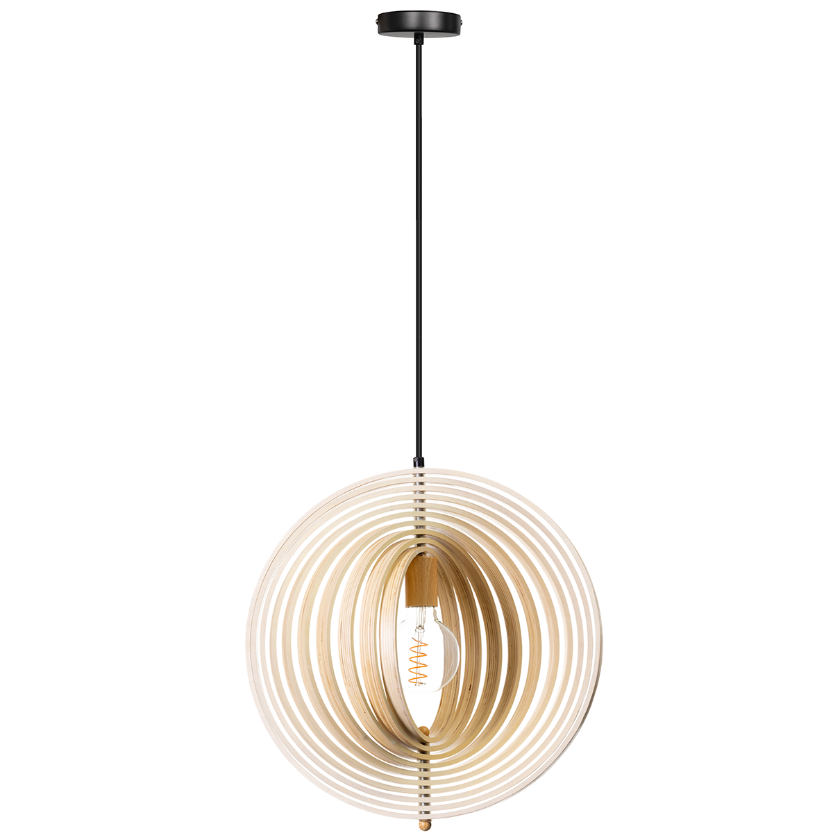 05-HL4539-70. Bijzondere naturel houten hanglamp Woody