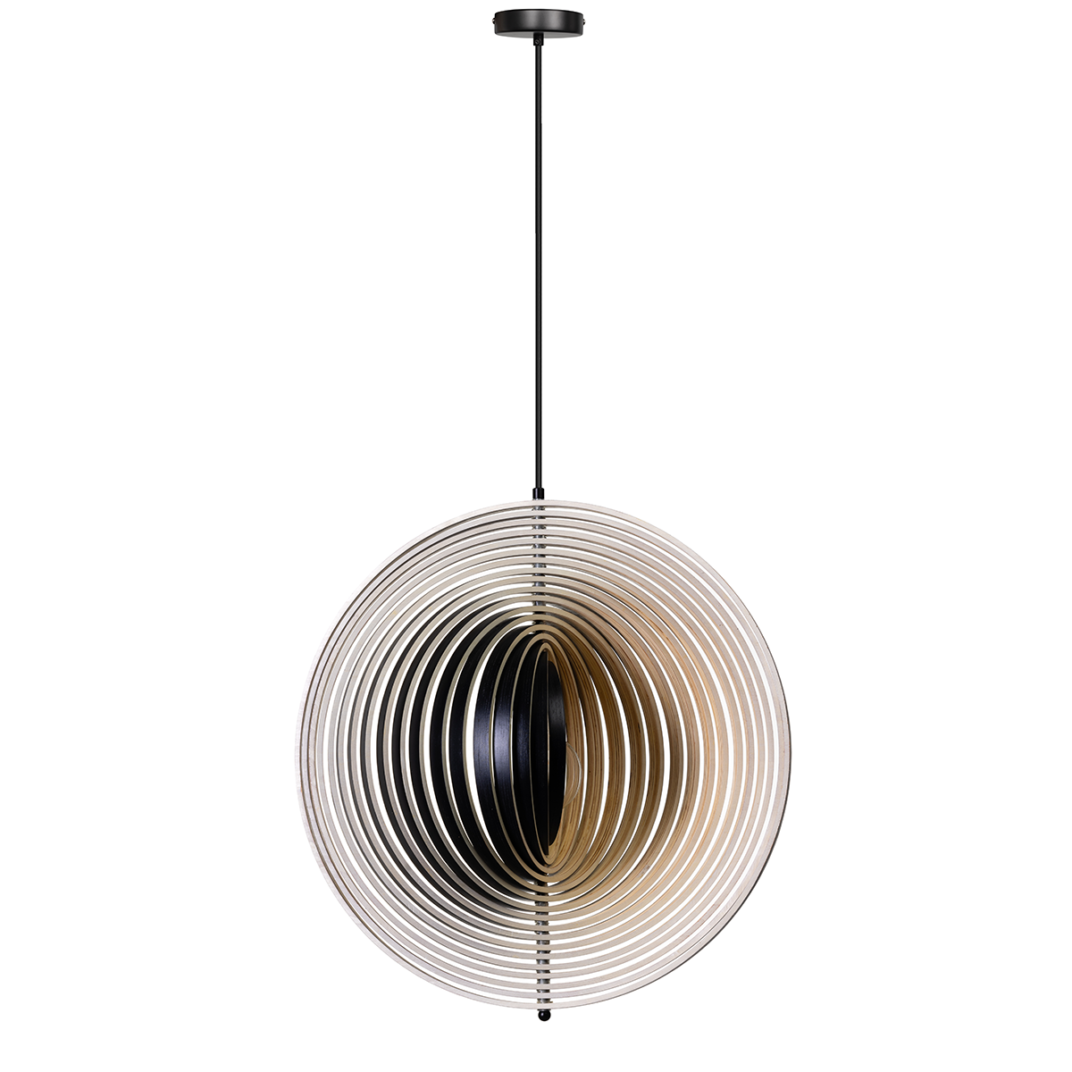 05-HL4540-3070. Bijzondere zwart/naturel houten hanglamp Woody