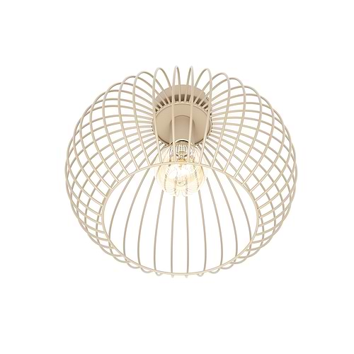 Metalen zandkleurige draad plafondlamp. Diameter 40 cm. Serie Wire Sand. ETH. Verkrijgbaar in drie formaten: 30