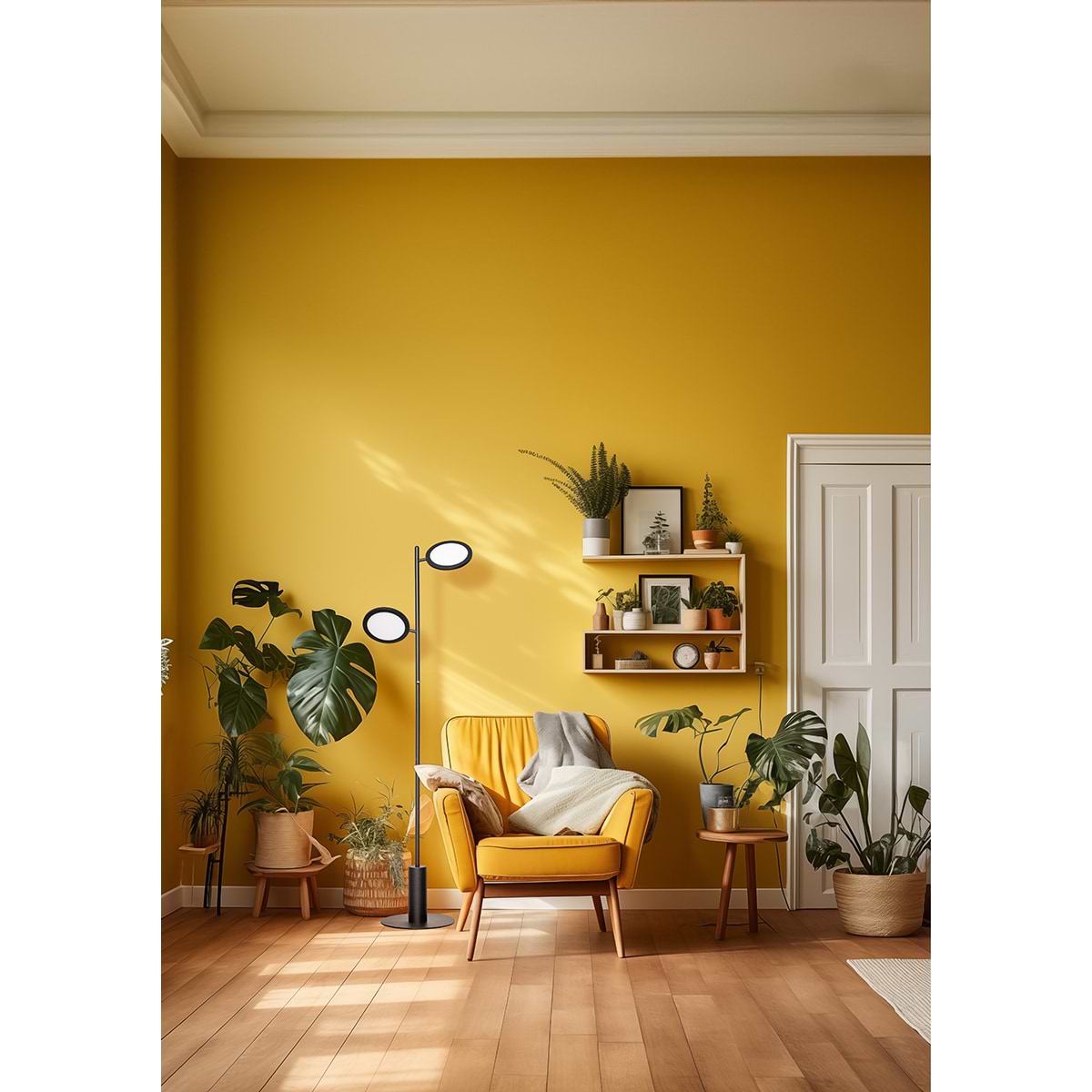 Moderne vloerlamp, Felson. Mat zwart, 2-lichts. ETH - Afbeelding 9