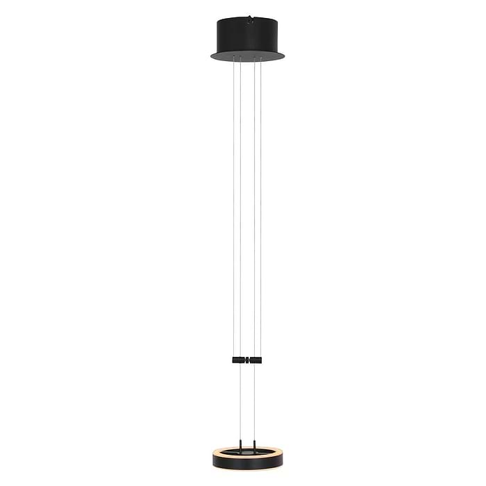 Moderne design hanglamp. Ideale hanglamp boven kookeiland. De lamp is in hoogte verstelbaar, heeft een ingebouwde LED lichtbron en is dimbaar via een externe wand dimmer/schakelaar. De lamp geeft warm wit licht. 3500ZW Steinhauer.