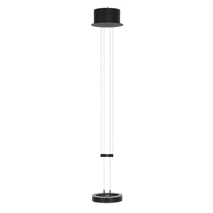 Moderne design hanglamp. Ideale hanglamp boven kookeiland. De lamp is in hoogte verstelbaar, heeft een ingebouwde LED lichtbron en is dimbaar via een externe wand dimmer/schakelaar. De lamp geeft warm wit licht. 3500ZW Steinhauer.