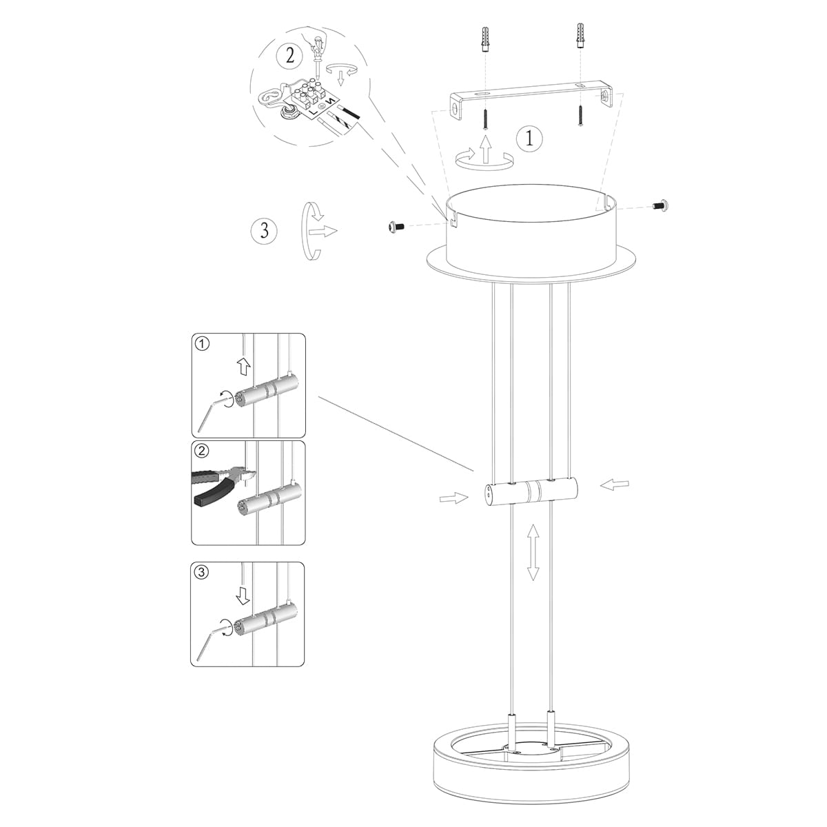 Moderne design hanglamp. Ideale hanglamp boven kookeiland. De lamp is in hoogte verstelbaar, heeft een ingebouwde LED lichtbron en is dimbaar via een externe wand dimmer/schakelaar. De lamp geeft warm wit licht. 3500ZW Steinhauer.