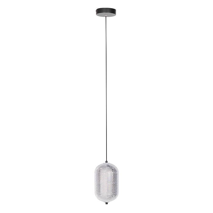 Lamp als hij niet brand. 3840ZW Mexlite hanglamp. Maak kennis met de hanglamp Geripu 3840ZW met één lichtbron. Deze lamp heeft een kunststof behuizing van 15 cm in diameter en een geribbeld design. De ingebouwde 8 watt ledmodule biedt warm licht met een kleurtemperatuur van 2700 Kelvin en een lichtopbrengst van 700 lumen. De lamp is niet dimbaar. Door de unieke structuur van het kunststof ontstaat een bijzonder lichtspel, waardoor deze lamp een echte eyecatcher is in elk interieur