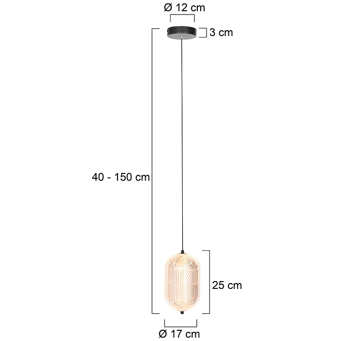 Afmetingen 3840ZW Mexlite hanglamp. Maak kennis met de hanglamp Geripu 3840ZW met één lichtbron. Deze lamp heeft een kunststof behuizing van 15 cm in diameter en een geribbeld design. De ingebouwde 8 watt ledmodule biedt warm licht met een kleurtemperatuur van 2700 Kelvin en een lichtopbrengst van 700 lumen. De lamp is niet dimbaar. Door de unieke structuur van het kunststof ontstaat een bijzonder lichtspel, waardoor deze lamp een echte eyecatcher is in elk interieur