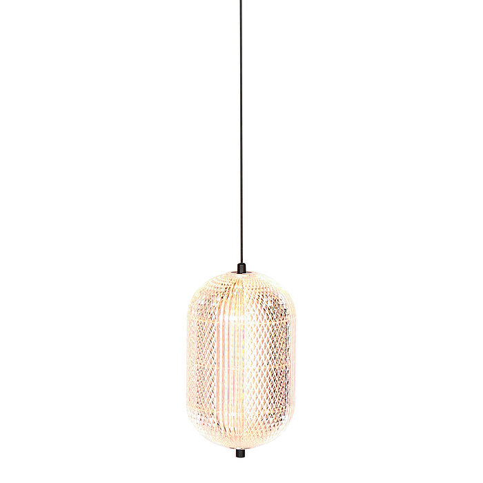 Maak kennis met de hanglamp Geripu 3840ZW met één lichtbron. Deze lamp heeft een kunststof behuizing van 15 cm in diameter en een geribbeld design. De ingebouwde 8 watt ledmodule biedt warm licht met een kleurtemperatuur van 2700 Kelvin en een lichtopbrengst van 700 lumen. De lamp is niet dimbaar. Door de unieke structuur van het kunststof ontstaat een bijzonder lichtspel, waardoor deze lamp een echte eyecatcher is in elk interieur