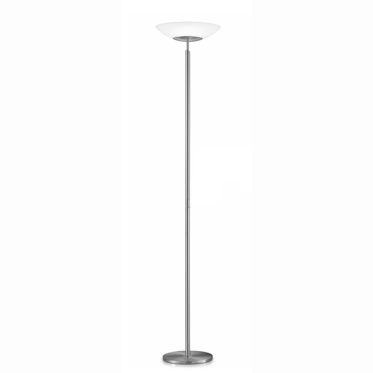 Vloerlamp. Serie: ELSA. Kleur: nikkel mat. Glas wit. Artikelnummer 41.954.05. Duits fabricaat - KNAPSTEIN