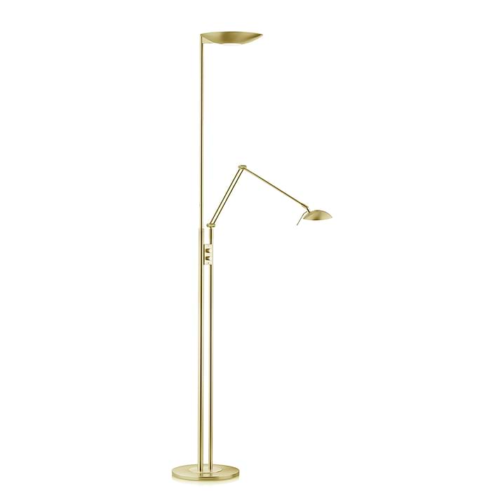 Vloerlamp, leeslamp. Serie: CORA-L. Kleur: messing mat. Artikelnummer 41.960.03. Duits fabricaat - KNAPSTEIN