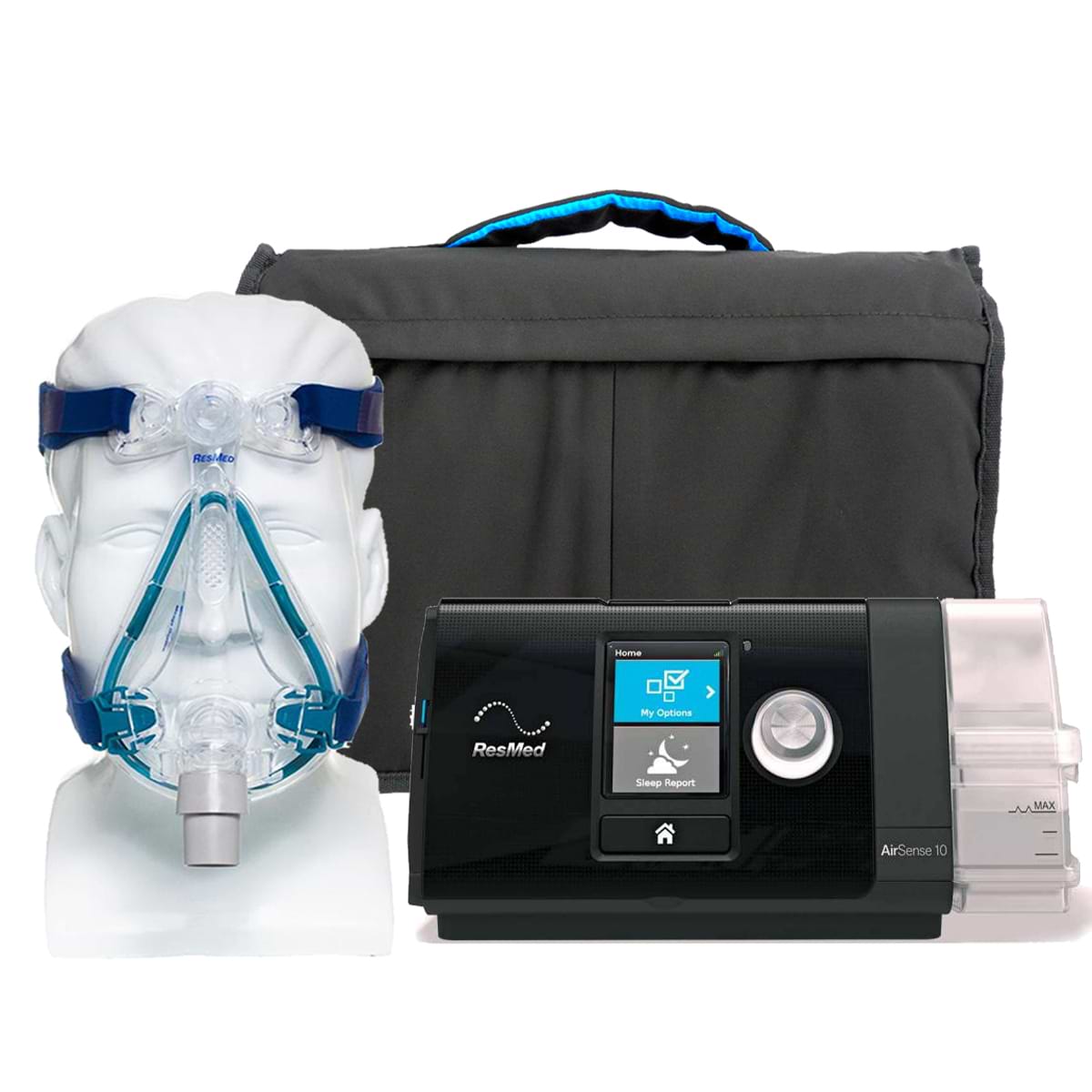 Kit CPAP AirSense 10 com umidificador e máscara facial