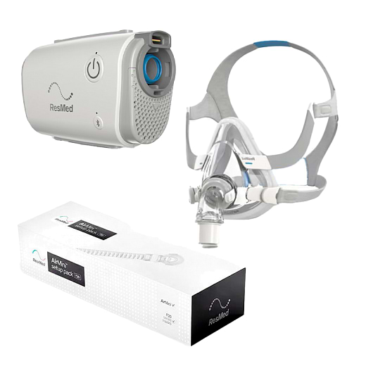 Kit CPAP Portátil Automático AirMini e Máscara Facial AirTouch F20 - Resmed