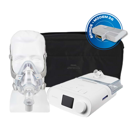 Kit CPAP Automático DreamStation com Umidificador e Máscara facial AirTouch F20