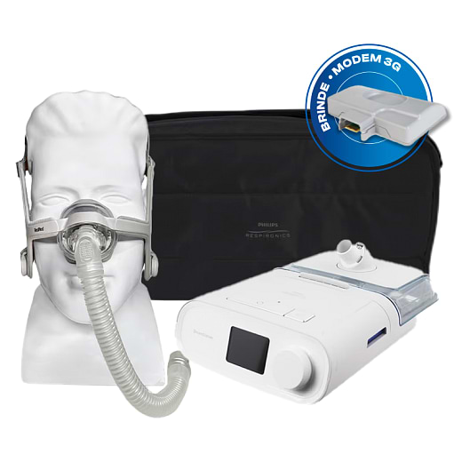Kit CPAP Automático DreamStation com Umidificador e Máscara Nasal AirTouch N20 Feminina