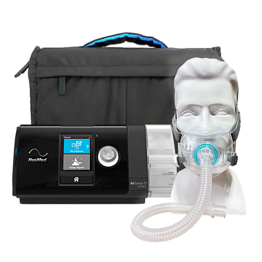 Kit CPAP automático AirSense 10 com Umidificador + Máscara facial F6