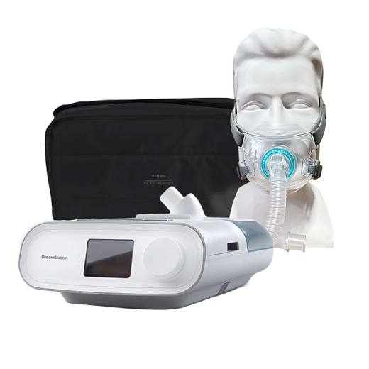 Kit CPAP Automático DreamStation + Umidificador + Máscara facial F6 