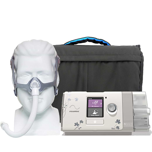 Kit CPAP AirSense 10 AutoSet for Her + Umidificador + Máscara nasal Wisp