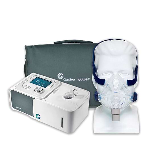 KIT CPAP Automático BreathCare com umidificador + Máscara facial Mirage Quattro 