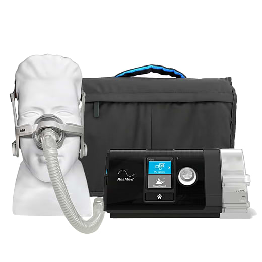 Kit CPAP AirSense 10 com Umidificador e Máscara Nasal AirTouch N20 Feminina