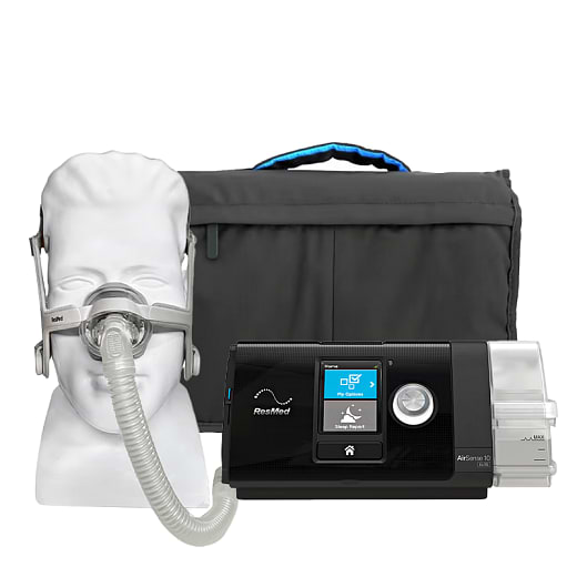 Kit CPAP AirSense 10 Elite com Umidificador e Máscara Nasal AirTouch N20 Feminina