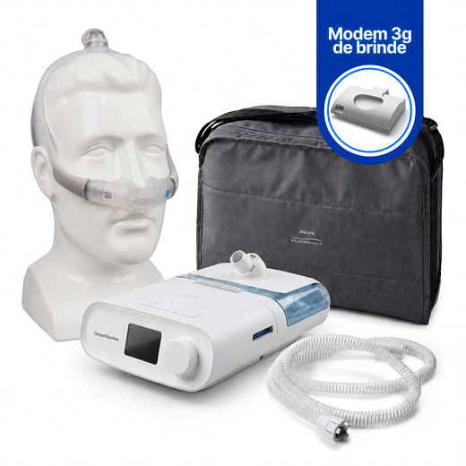 Kit CPAP Automático DreamStation com Umidificador e AirFit N30i + Traqueia Aquecida