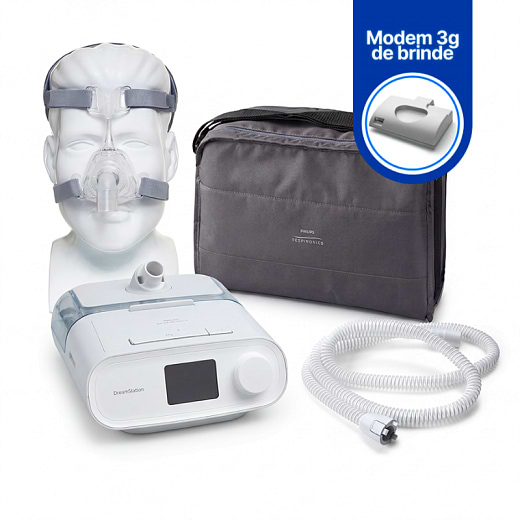 Kit CPAP Automático DreamStation com Umidificador e Mirage FX + Traqueia Aquecida