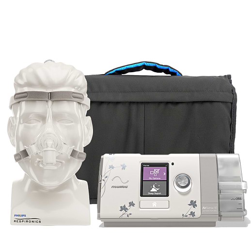 Kit CPAP S10 automático AirSense AutoSet + Umidificador + Máscara nasal Pico