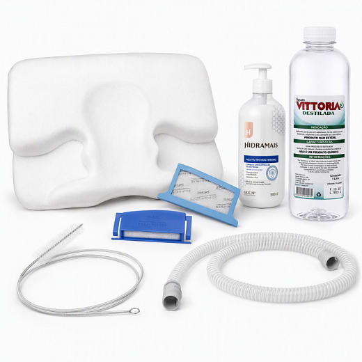 Kit de Higiene e Conforto com Sabonete Antibacteriano HidraMais + Traqueia Slim DreamStation 