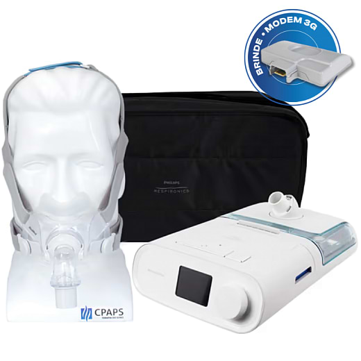 Kit CPAP automático DreamStation + Umidificador + Máscara facial AirFit F30