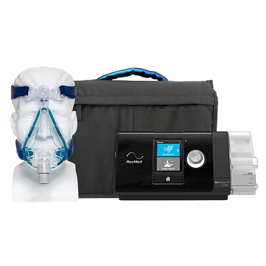 Kit CPAP Automático AirSense 10 AutoSet com Umidificador + Mirage Quattro 