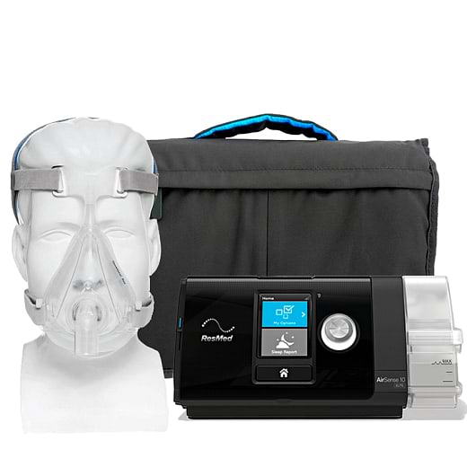 Kit CPAP AirSense 10 Elite com Umidificador + Máscara facial Quattro Air