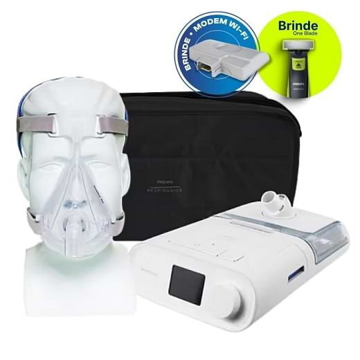 Kit CPAP Auto DreamStation + Umidificador + Máscara Facial Quattro Air