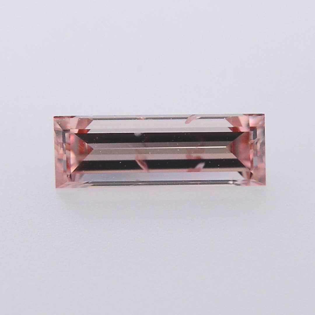 0.31 carat, Fancy Orangy Pink Diamond, PC1, Emerald Shape, (I1) Clarity ...