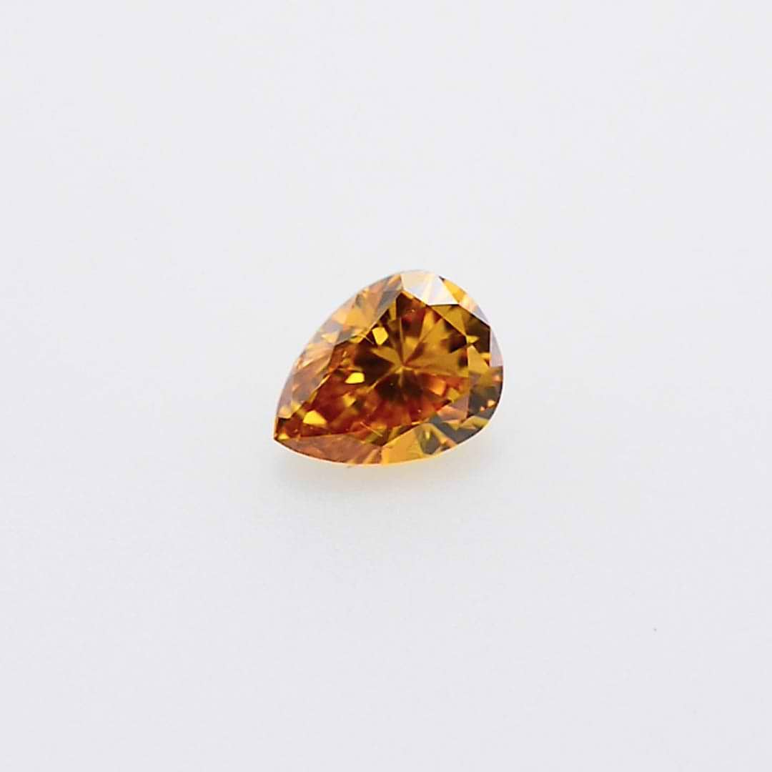 0.17 carat, Fancy Deep Orange Diamond, Pear Shape, VS2 Clarity, IGI ...