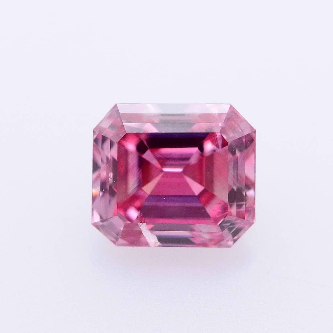 0.19 carat, Fancy Intense Purplish Pink Diamond, Emerald Shape, I1 ...