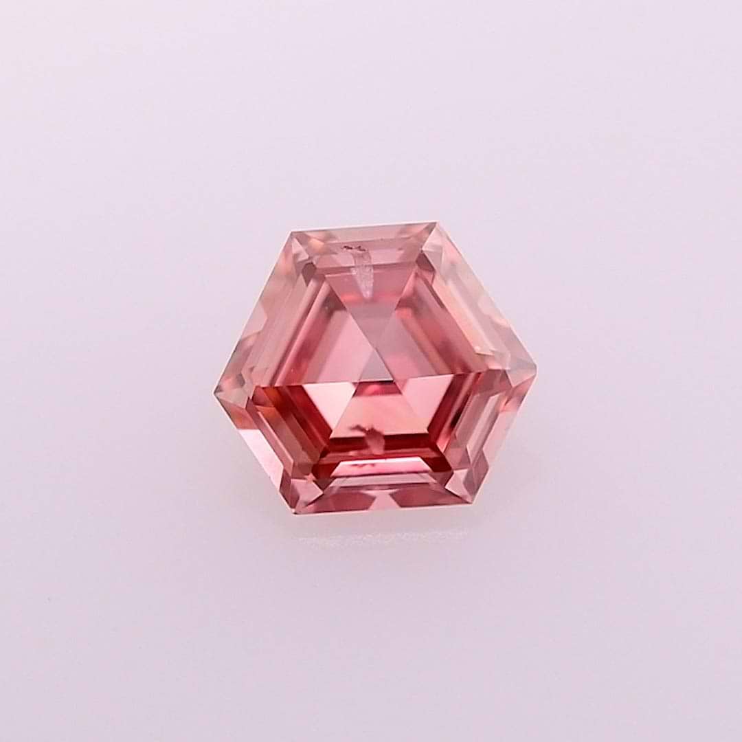 0.31 carat, Fancy Intense Pink Diamond, Hexagonal Shape, SI2 