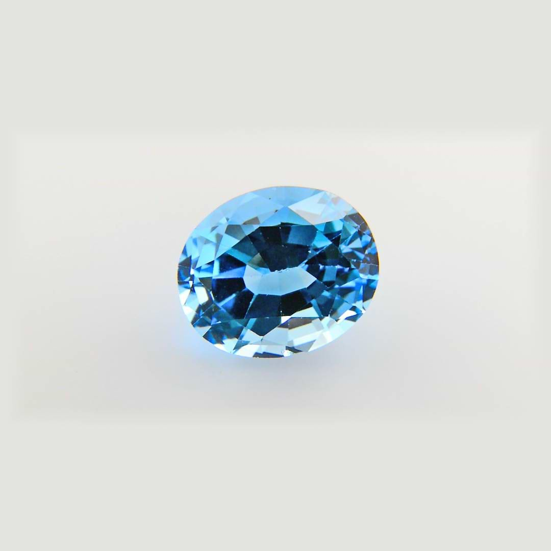 6.13 carat, Blue, Topaz, Oval Shape, Heat treatment, SKU 230033