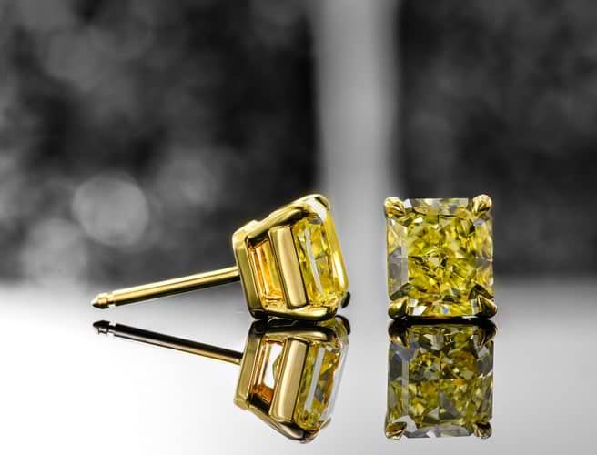 297ct tw Fancy Canary Yellow Diamond Stud Earrings  HANIKEN JEWELERS  NEWYORK