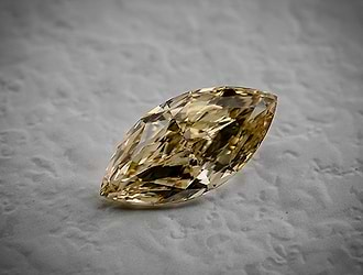 A 2.01 carat fancy brown yellow marquise shap