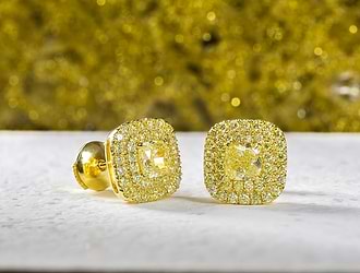 Canary Yellow Diamond Earrings  Bijoux Majesty