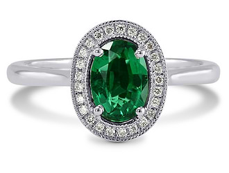 Emerald & Diamond Engagement Ring