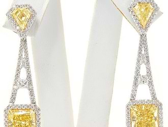 Eifel Canary earrings,12.54ct Fancy Yellow In