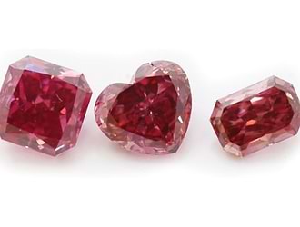 Diamonds with a relatively low clarity grade,