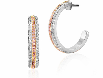 Pink diamond pave earrings